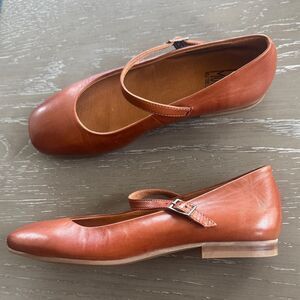 Miz Mooz ZAHARA Women's Brandy Leather Mary Jane Ballerina Flats Shoes Size 38